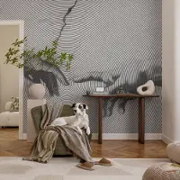 Coloray Vliesbehang - Zwart-Wit Snellijm Behang - 250x250 cm - Hypnotische Handen Fotobehang Vlies - Hal behang Deel - Muurschildering - Hal behang