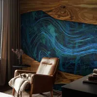 Coloray Vliesbehang - Bruin Snellijm Behang - 152x104 cm - Blauw Hout Fotobehang Vlies - Woonkamer behang Texturen - Muurschildering - Woonkamer behang