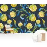 Wallfluent Fotobehang - Marine Vliesbehang - 416x254 cm - Plantenvirtuoos Muurschildering - Slaapkamer behang Bloemen En Planten - Fotobehang Vlies - Gang behang