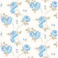 Dutch Wallcoverings vliesbehang Roselyn - grijs/blauw/beige