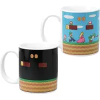 Paladone Super Mario Level Heat Change Mug – Officieel Gelicentieerde Nintendo Warmte‑Reactie Mok, 300 ml, Nostalgisch Cadeau voor Gamers-