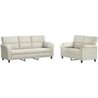 vidaXL Bankstel 2 pcs Crèmekleurig fluweel
