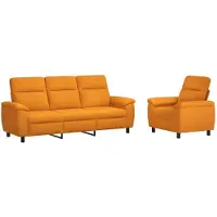 vidaXL Bankstel 2 pcs Dongeel Stof