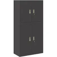 vidaXL Opbergkast 2 st Zwart 80 x 40 x 160 cm Staal Vergrendelbaar