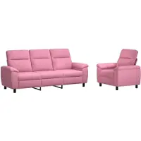 vidaXL Bankstel 2 pcs Roze Stof