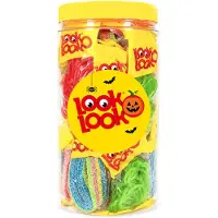 Look-O-Look 645g snoep mix - Halloween Candy Top Mix - snoeppot met uitdeelzakjes - 4 variëteiten - snoepzakjes voor Halloween