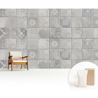 Wallfluent Fotobehang - Grijs Vliesbehang - 416x254 cm - Subtiele Patronen Fotobehang Vlies - Hal behang Texturen - Muurschildering - Woonkamer behang