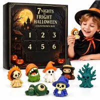 VHV - Halloween Aftelkalender 7 Dagen - Verrassings Blind Box met 7 Halloween Figuren - Mini Decoratie Speelgoed - Halloween Cadeau voor Kinderen en Feestdecoratie