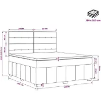 vidaXL LED boxspringbed met matras, zwart, 160 x 200 cm, gestoffeerd