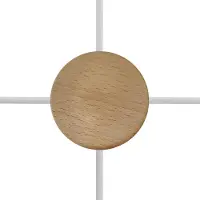 Creative Cables Mini Cilindrische Houten Plafondrozet Met 4 Zijgaten
