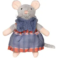 Bambolino toys Sam & Julia Het Muizenhuis Pluche knuffel Sams Moeder - Speelgoed kinderen - 12 cm - Voor meisjes en jongens - Vanaf 1 jaar -
