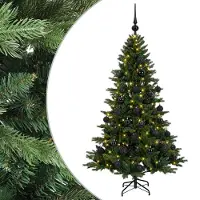 vidaXL - Kunstkerstboom - met - kerstbal - 150 - cm - 150 - LED's - Warmwit