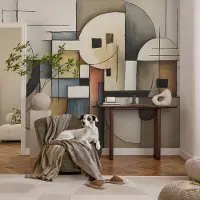 Coloray Vliesbehang - Grijs Snellijm Behang - 250x104 cm - Geometrische Harmonie Muurschildering - Slaapkamer behang Abstractie - Fotobehang Vlies - Slaapkamer behang