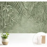 Wallfluent Fotobehang - Groente Vliesbehang - 104x70 cm - Bamboeparadijs Fotobehang Vlies - Woonkamer behang Bloemen En Planten - Muurschildering - Woonkamer behang