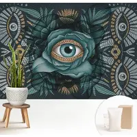 Wallfluent Fotobehang - Marine Vliesbehang - 208x146 cm - Bloem Oog Muurschildering - Slaapkamer behang Abstractie - Fotobehang Vlies - Gang behang