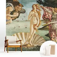 Wallfluent Fotobehang - Zwart Vliesbehang - 250x250 cm - De Geboorte Van Venus Fotobehang Vlies - Hal behang Deel - Muurschildering - Woonkamer behang