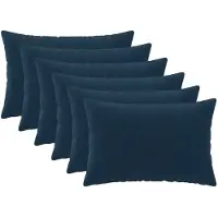 vidaXL Kussen met kussen HEERLEN 6 st Blauw Microfiber Fleece