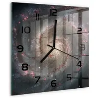 Tulup Wandklok - Mist Klok Glas Met Opdruk - 30x30 cm - Zwart Moderne Wandklok Glas - Zwarte handen - Vierkante Klok - Decoratieve Glazen Klok - Glazen Wandklok Design