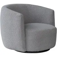 Padiro draaifauteuil 82 x 82,5 x 71 cm - grijs - teddystof - ronde vorm en armleuningen