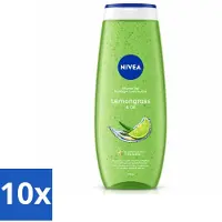 Nivea 10 x - Douchegel - Citroengras & Olieverzorging - Glad & Verfrissend Huidgevoel - 500 ml - Voordeelverpakking - 10 stuks