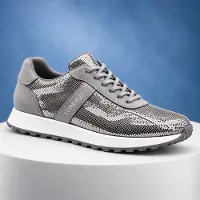 Lureaux Disco Silver Runners - MADE-TO-ORDER - - Nette Kleurrijke Schoenen Met - Of Zonder - Print - Heren