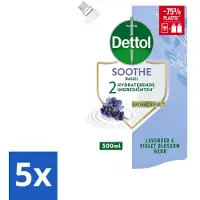 Dettol 5 x - Handzeep Navulling - Soothe - Lavendel & Vioolbloesem - 500 ml - Voordeelverpakking - 5 stuks