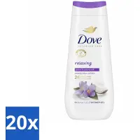 Dove 20 x Douchecrème - Relaxing - Kokos & Jasmijn - 225 ml - Voordeelverpakking - 20 stuks