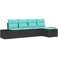 vidaXL Set van 4 tuinmeubels, polyrotan