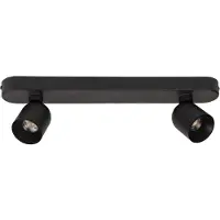 Atmooz Nox 2 plafondlamp – 38 x 5 x H 3 cm – Zwart – Metaal – Geïntegreerde LED – Dimbaar via wandschakelaar – Twee verstelbare spots