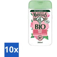 Le Petit Marseillais 10 x – Douchegel – Bio Wilde Roos – Verfrissend – 250 ml - Voordeelverpakking - 10 stuks