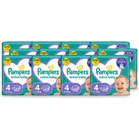 Pampers 12 x – Luiers – Active Baby Maat 4 (9-14 kg) – 62 Luiers - Voordeelverpakking - 12 stuks