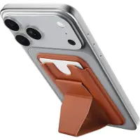 Cazy magnetische Kaarthouder - FingerGrip - Inclusief Standaardfunctie - Compatibel met MagSafe - Bruin