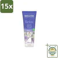 Weleda 15 x - Douchecrème Aroma Shower Relax - 200 ml - Wasstrips - Douchecrème - Ontspanning - Natuurlijke Geur - Aromatherapie - Huid Verzorging