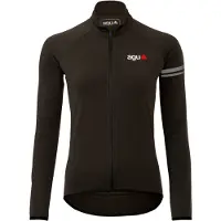 Agu Essential - Fietsshirt met lange mouw - Thermische jersey - Winter fietsen - Dames - Zwart - S - Fleece kraag - 3 zakken - Reflecterende details - YKK-rits