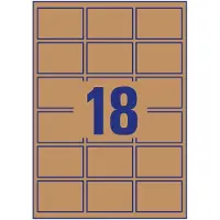 Avery Kraft etiketten L7110-25 Permanent klevend A4 Bruin 62 x 42 mm 25 Vellen à 18 Etiketten