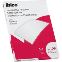 Ibico Lamineerhoezen - voor A4 Documenten - 2 x 125 Micron - 100 stuks - Glanzend
