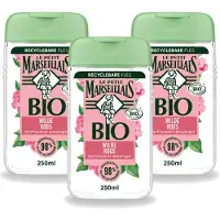 Le Petit Marseillais 3 x – Douchegel – Bio Wilde Roos – Verfrissend – 250 ml - Voordeelverpakking - 3 stuks
