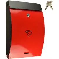 Express Grote zwarte-rode brievenbus 35 x 25 cm, weerbestendig, met slot