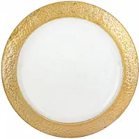 Artpol Decoratieve Glazen Onderzetter - Wit & Goud - 37x37 cm