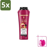 GLISS 5 x - Shampoo - Color Protect & Shine - Voor Langdurige Kleurbehoud - 250 ml - Bulkverpakking - Kleurbehoud - Douchemop - Glans