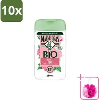 Le Petit Marseillais 10 x – Douchegel – Bio Wilde Roos – Verfrissend – 250 ml - Bulkverpakking - Douchegel - Douchemop - Bio rozenbottel