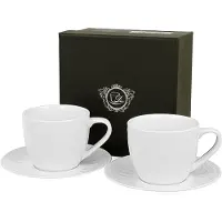 Duo TWILIGHT Espressokopjes met Schotels (2 stuks) - Porselein