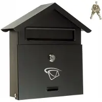 Express Zwarte brievenbus met B6 formaat, metaal, voor huis en tuin