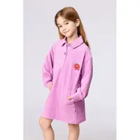 Woody slaapkleed meisjes/dames velours - roze - 262-10-WDA-V/436 - maat 152