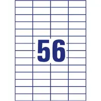 Avery Zweckform Etiket Avery 3668 52.5x21.2mm wit 5600 stuks