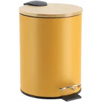Tendance Pedaalemmer Bamboo vibe - okgergeel - badkamer prullenbak - soft close - 3 liter - metaal