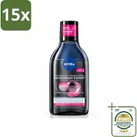 Nivea 15 x – Micellair Reinigingswater – Waterproof Expert – 400 ml - Wasstrips - Make-up Verwijderen - Gezicht Reinigen - Micellair Water - Huid Reinigen - Waterproof Make-up Verwijderen