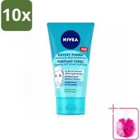 Nivea 10 x - Reinigingsscrub - Essentials Dagelijkse Scrub - Voor onzuivere huid - Met Melkzuur & Magnolia-extract - 150 ml - Bulkverpakking - Gezichtsreiniging - Douchemop - Huidscrub