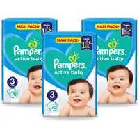 Pampers 3 x – Luiers – Active Baby Maat 3 – 70 Luiers - Voordeelverpakking - 3 stuks