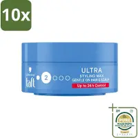 Taft 10 x - Ultra 2 - Styling Wax - Flexibele textuur - 75 ml - Wasstrips - Haartypen - Styling Wax - Flexibele Hold - Glanzend Haar - Vegan Haarproduct